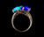 Estate 14k Gold Cirari Lapis Lazuli Malachite Turquoise Cluster Ring s 7.25