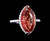 Vintage 14k White Gold 3+ct Natural Sunstone Diamonds Marquise  Halo Ring 6.5
