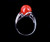 Estate Platinum Gem Quality 9.07cttw Red Coral Diamond Statement Ring sz 6.5