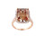 Estate 14k Rose Gold 7.3- 8.3cts Sunstone Accented Halo Diamonds Ring 7.5