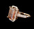 Estate 14k Rose Gold 7.3- 8.3cts Sunstone Accented Halo Diamonds Ring 7.5