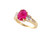 Vintage 14k Yellow Gold Natural Pink Sapphire Cab Diamond Statement Ring sz 8.5