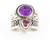 Vintage Bali Sterling Cigar Band Purple Spinel Amethyst Ring Size 6.5