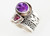 Vintage Bali Sterling Cigar Band Purple Spinel Amethyst Ring Size 6.5