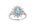 Estate 18k White Gold 1.86ct Blue Aquamarine Diamond Sunburst Stunning Ring sz 7