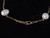 Vintage Yellow Gold Filled Tin Cup 8mm Baroque Pearl Station Chain Necklace 19”