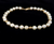 Vintage 14k Yellow Gold White Pearl Gold Beads Hand Knotted Beaded Bracelet 7.5”