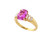 Estate 18k Yellow Gold 2.39cttw Pink Sapphire Diamond Ring sz 6.5