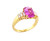 Estate 18k Yellow Gold 2.39cttw Pink Sapphire Diamond Ring sz 6.5