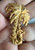 Vintage Hawaiian Hawaii Palm Tree Strumming Mermaid Gold Plated Pin Brooch 2"