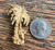 Vintage Hawaiian Hawaii Palm Tree Strumming Mermaid Gold Plated Pin Brooch 2"