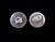 Vintage Sterling Silver Deep Red Garnet Cabochon Round Post Back Earrings .5”