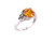 Vintage 14k White Gold 3.13cttw Round Sphalerite Diamond Lance Fischer Ring s7