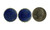 VINTAGE 1950's BLUE SPLATTER WARE Mid Century PORCELAIN ROUND TILE PLAQUE CUFFLINKS