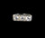 Antique Deco Mine Cut .72ct Diamond 18k White Gold 3 Stone Band Ring sz 7