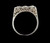 Antique Deco Mine Cut .72ct Diamond 18k White Gold 3 Stone Band Ring sz 7