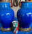 Antique Art Deco Paul Milet Sèvres Pr Bronze Ormolu Vases Urns Blue Drip Glaze