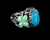 Estate Carolyn Pollack Sterling Silver Turquoise Ornate Floral Ring SZ 8.5