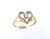 Estate 10k Yellow Gold .09ct Light Blue Aquamarine Heart Cute Ring sz 7.5