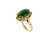 Estate Deco 14k Gold 5.2cttw Green Spinach Nephrite Jade Statement ring Sz 7