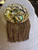 Vintage Art Nouveau Abalone RS Design Abstract Bronze Fringe Brooch Pin 3.5"