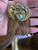 Vintage Art Nouveau Abalone RS Design Abstract Bronze Fringe Brooch Pin 3.5"