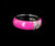 Estate Sterling Silver Pink Enamel M Initial CZ Cubic Zirconia Ring Band sz 7