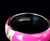 Estate Sterling Silver Pink Enamel M Initial CZ Cubic Zirconia Ring Band sz 7
