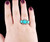 Estate Sterling Silver Royston Turquoise White Topaz Ring size 9.5