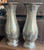 Antique Middle Eastern Hand Chased Engraved Vase Pair Floral  Silver Plate 8” H