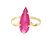 Estate 14k Yellow Gold 1cttw Pear Shaped Pink Tourmaline Light Dainty Ring sz 8
