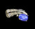 Vintage 14k White Gold 1.73cttw Blue Star Sapphire Diamond Shooting Star Ring s4