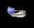 Vintage 14k White Gold 1.73cttw Blue Star Sapphire Diamond Shooting Star Ring s4