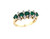 Vintage 14k Gold Columbian .57ct Emerald and Diamond Mid Century Ring Band sz 4
