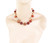 Vintage Sterling Red Agate and Crystal Bead Graduated Beaded Necklace 15.5”