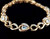 Vintage Gold Over Sterling Silver Diamond Blue Topaz Tennis Bracelet 7.5”