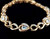 Vintage  Gold Bronze Over Sterling Silver Diamond Blue Topaz Tennis Bracelet 7.5”