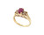 Vintage 14k Yellow Gold .65cttw Ruby Diamond Cute Petite Mid Century Ring sz 4