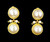 Vintage Gold Mabe Pearl Drop Dangle Disco 70s Classic Post Back Earrings 1.5”