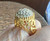 Vintage 60's Fab Huge Pave Paste Crystals Dome Organic Cocktail Ring Sz 6-6.75