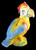 Antique Cast Iron Metal Figural Piggy Still Bank Bright Color Parrot Bird 5"