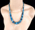 Estate Jay King Desert Trading Blue Apatite Graduated Beaded Necklace 18-20.5”