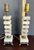 Vintage MidCentury Modern Hollywood Regency Lamp Pair Alabaster Tiered Works