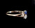 Antique Deco 14k Rose Gold .24cttw Diamond Blue Spinel Dainty Delicate Ring sz 5.75