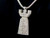 Vintage Sterling Silver Snake Chain Textured Castle Pendant Necklace 21"