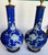 Antique Chinese Export Porcelain Vase Lamp Pair Blue & White Plum Blossom Works!