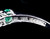 Vintage 10k White Gold 1cttw Emerald and White Topaz Estate Ring Band sz 7