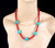 Estate Sterling Red Coral Turquoise Jay king Desert Trading Beaded Necklace 18-20.5”