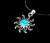 Estate Sterling Silver Turquoise Sun Celestial Charles Albert Pendant Necklace 20”