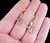 Vintage 10k Yellow Gold Chinese Love Symbol Stylized Drop Dangle Earrings 1.1”